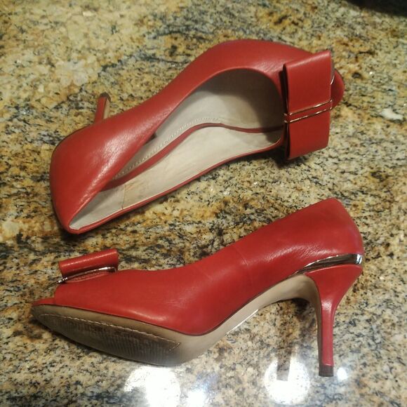 Louise et Cie LO-JORDYNA Women's LAVISH SHEEP NAPPA LEATHER PUMPS - Size 7M RED - Picture 8 of 12